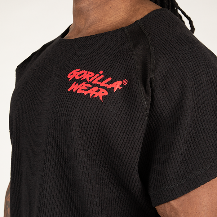 Augustine Old School Work Out Top, Black/Red