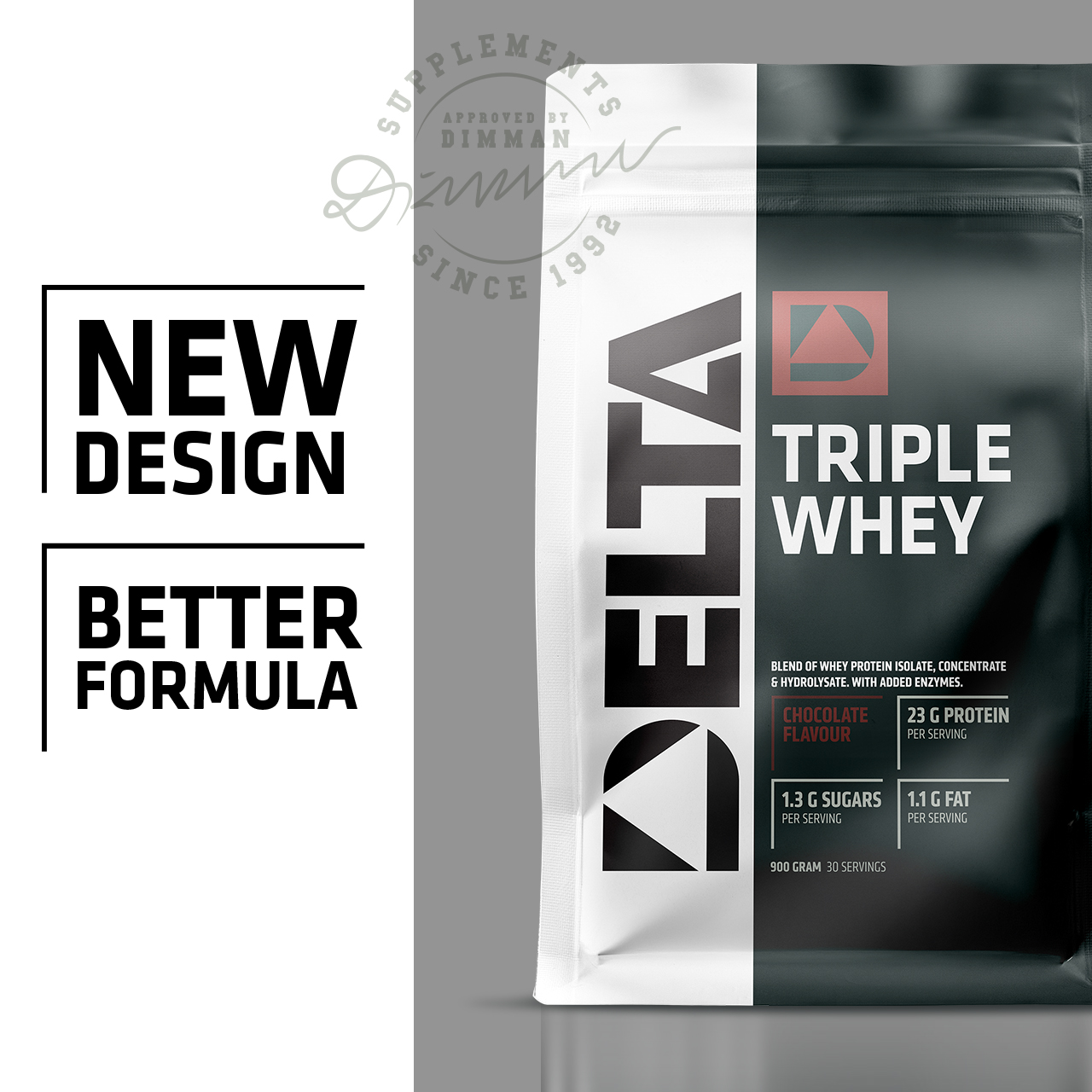 Triple Whey Vassleprotein 900 g chocolate