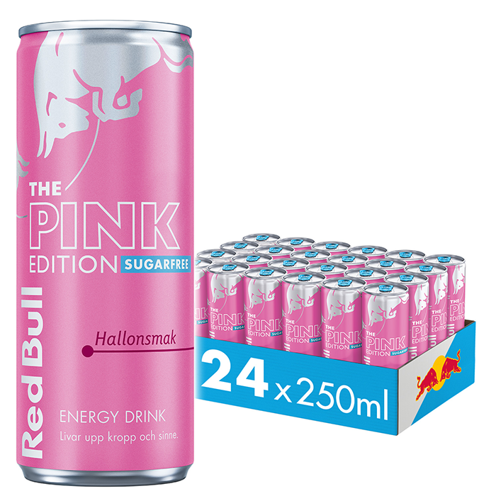 24 x Red Bull Energidryck, 250 ml, Sockerfri pink Edition Sugarfree Pink Edition
