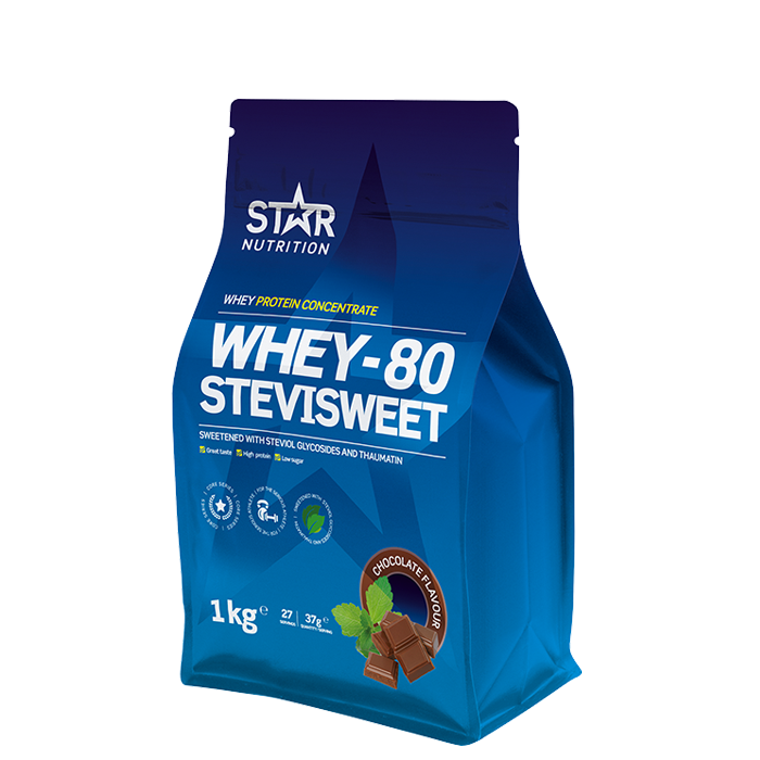 Whey-80 SteviSweet Vassleprotein 1 kg chocolate