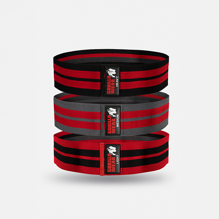 Glute Band 3 Pack Svart R&ouml;d Gr&aring;