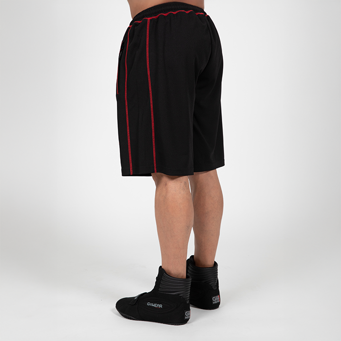 Marlow Mesh Shorts Svart R&ouml;d