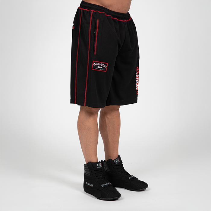 Marlow Mesh Shorts Svart R&ouml;d