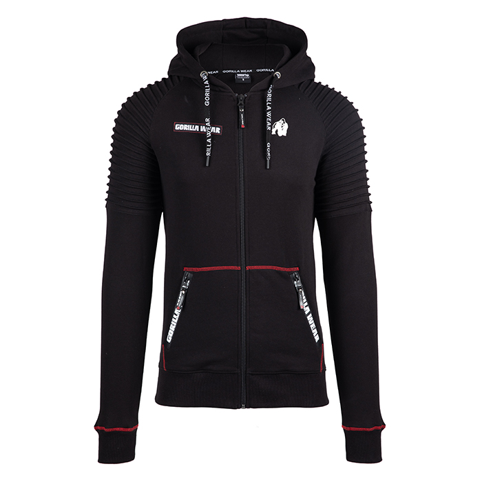 Georgia Zipped Hoodie, Black